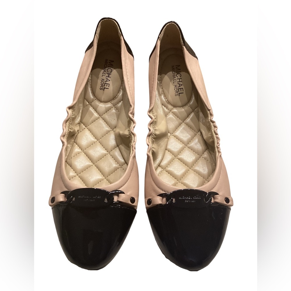 🚨Final Sale🚨 New Michael Kors Leather  Link Cap Toe Ballet Flats Shoes Size 6.5